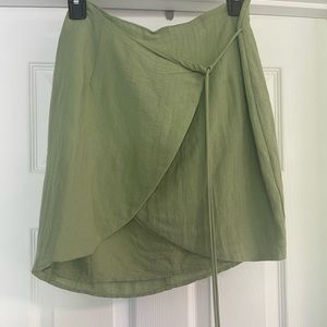 Green wrap skirt